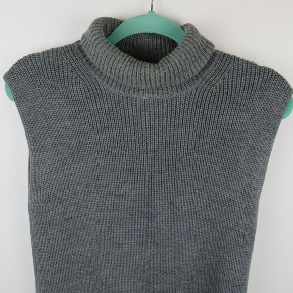 Everlane Chunky Wool Sleeveless Turtleneck Sweater Vest Hi-Lo Hem Spring XS - Picture 5 of 9
